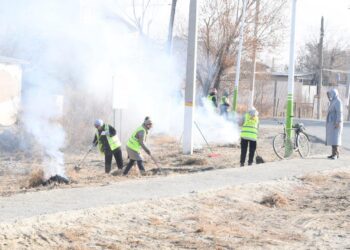 Қазалыда сенбілік жұмыстары қарқынды жүргізілді