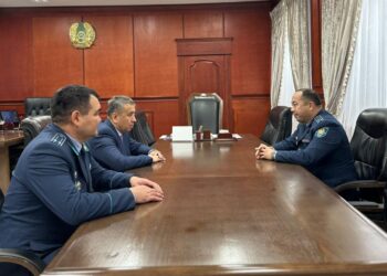 Аудан әкімі облыстық полиция департаменті басшысының орынбасарымен кездесті