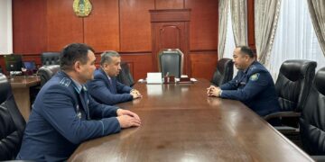 Аудан әкімі облыстық полиция департаменті басшысының орынбасарымен кездесті