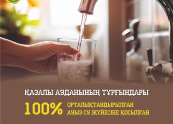 Қазалы ауданында тұрғындар 100 пайыз таза ауыз сумен қамтылған