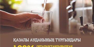 Қазалы ауданында тұрғындар 100 пайыз таза ауыз сумен қамтылған
