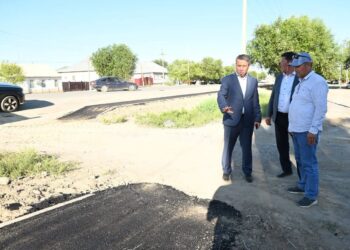 Аудан әкімі жаяу жүргіншілер жолы құрылысының сапасын бақылады