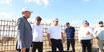 Аудан әкімі көпір құрылысының сапасын бақылады